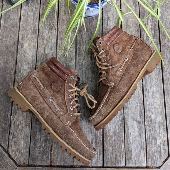 Vintage Timberland Moccasin Suede Boots mens 8.5 - Picture 5 of 14